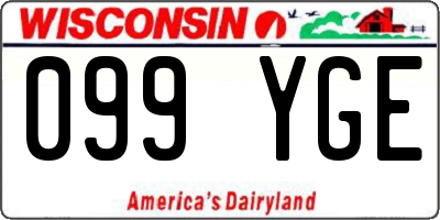 WI license plate 099YGE