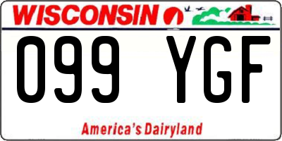 WI license plate 099YGF