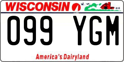 WI license plate 099YGM