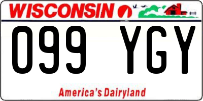 WI license plate 099YGY