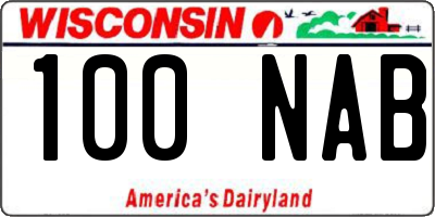 WI license plate 100NAB