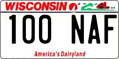 WI license plate 100NAF