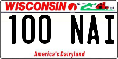 WI license plate 100NAI