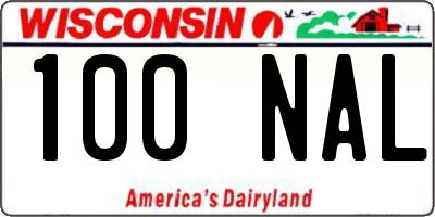 WI license plate 100NAL