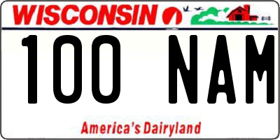 WI license plate 100NAM