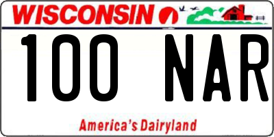 WI license plate 100NAR