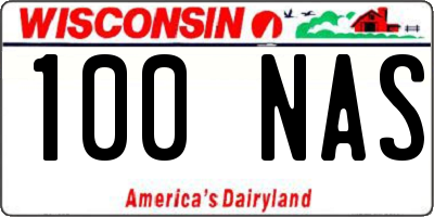 WI license plate 100NAS