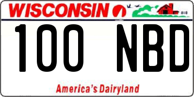 WI license plate 100NBD