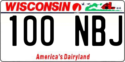 WI license plate 100NBJ