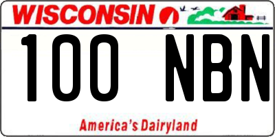 WI license plate 100NBN