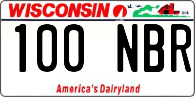 WI license plate 100NBR