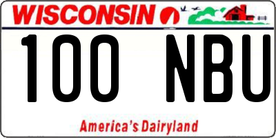 WI license plate 100NBU
