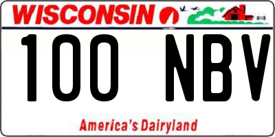 WI license plate 100NBV