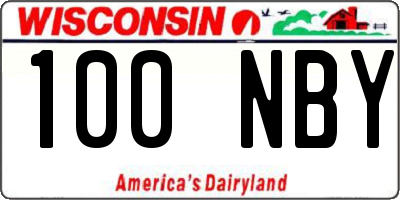 WI license plate 100NBY