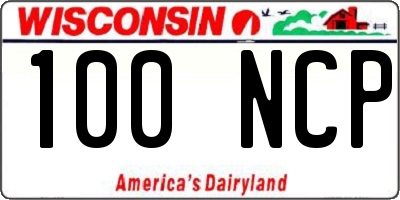 WI license plate 100NCP