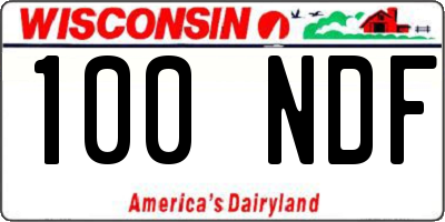 WI license plate 100NDF