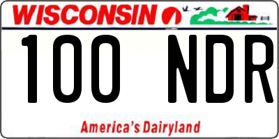 WI license plate 100NDR