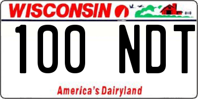 WI license plate 100NDT