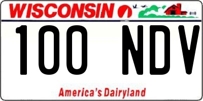 WI license plate 100NDV