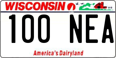 WI license plate 100NEA