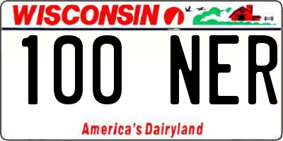 WI license plate 100NER