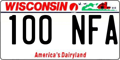 WI license plate 100NFA