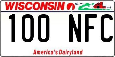 WI license plate 100NFC