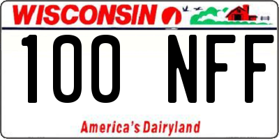 WI license plate 100NFF