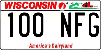 WI license plate 100NFG