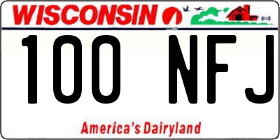 WI license plate 100NFJ