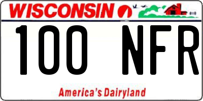 WI license plate 100NFR