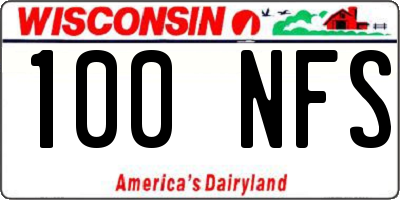 WI license plate 100NFS