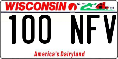 WI license plate 100NFV