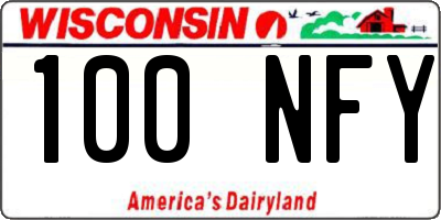 WI license plate 100NFY