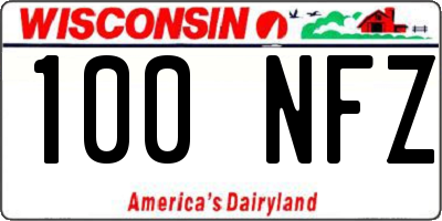 WI license plate 100NFZ
