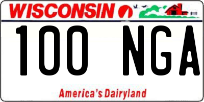 WI license plate 100NGA