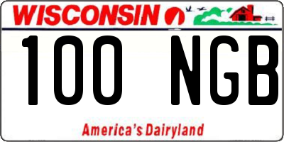 WI license plate 100NGB