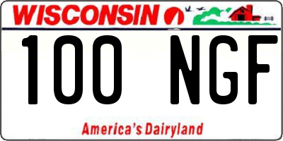 WI license plate 100NGF
