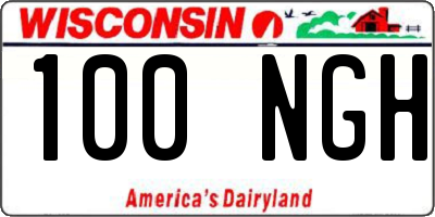 WI license plate 100NGH