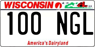 WI license plate 100NGL