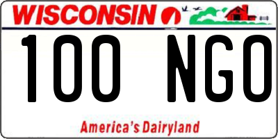 WI license plate 100NGO