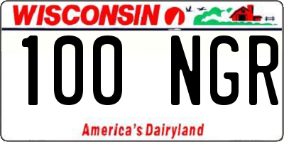 WI license plate 100NGR