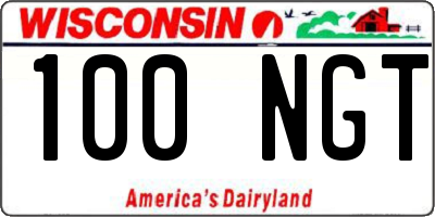 WI license plate 100NGT