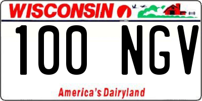WI license plate 100NGV