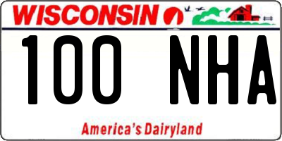 WI license plate 100NHA