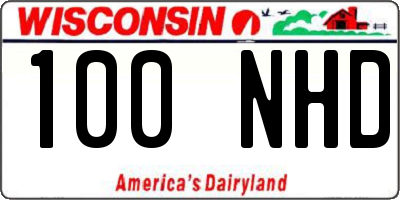 WI license plate 100NHD