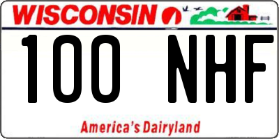 WI license plate 100NHF