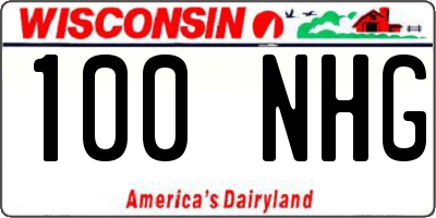 WI license plate 100NHG