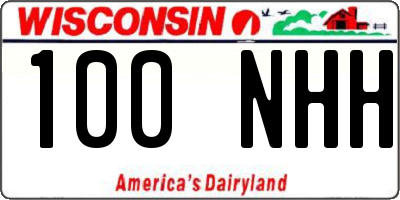 WI license plate 100NHH