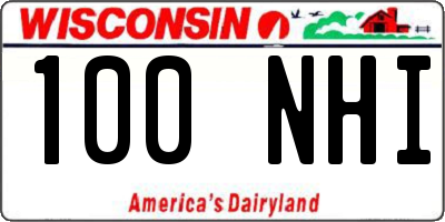WI license plate 100NHI